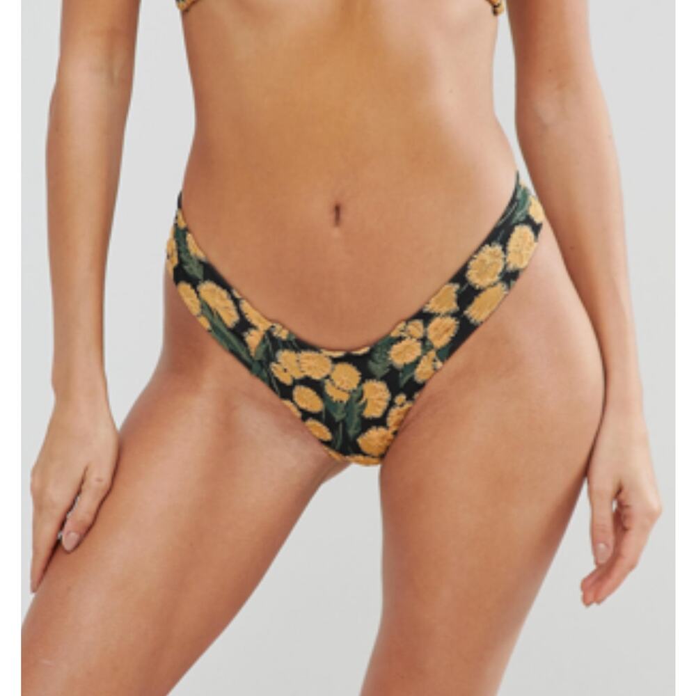 Montce Uno Embroidered Bikini Bottom Saffron Floral Size XL